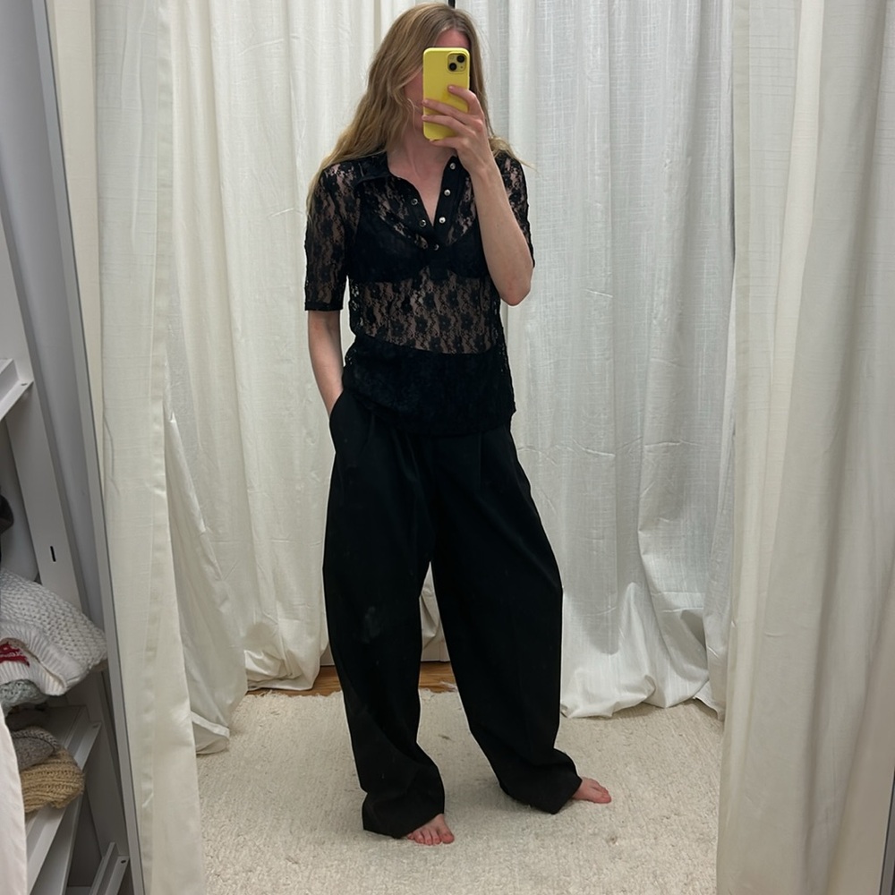 Maiden Name Black Lace Polo